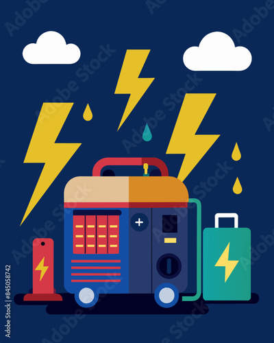 In the midst of a power outage the cost of generators rose significantly leaving those without power with limited options and high expenses.. Vector illustration