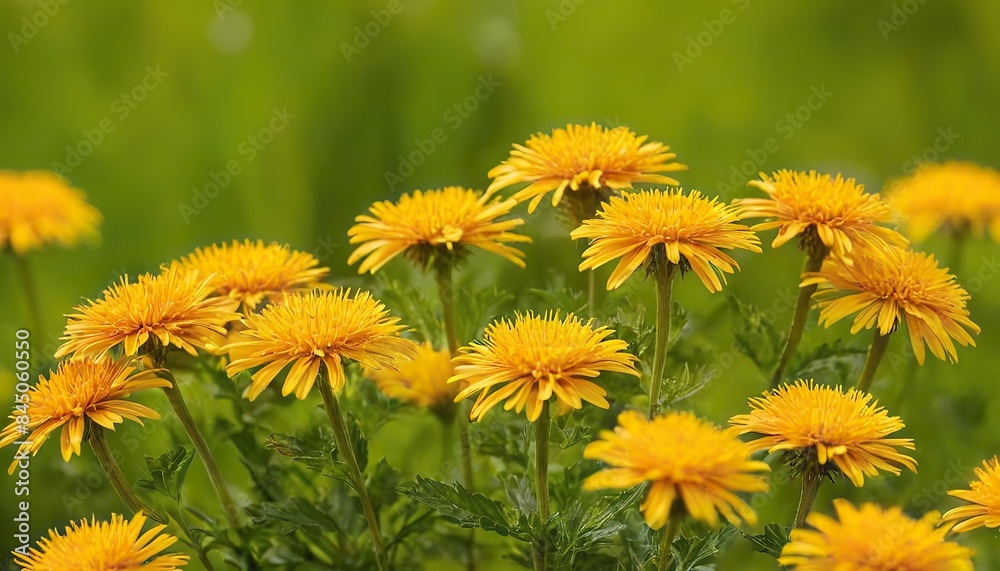Naklejka premium Macro naturel background. Common daisy, Bellis perennis white yellow color flower blooming in garden blurred of nature background space for copy writer