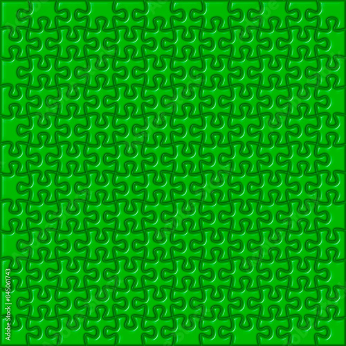 Background of green jigsaw puzzle stock illustration.