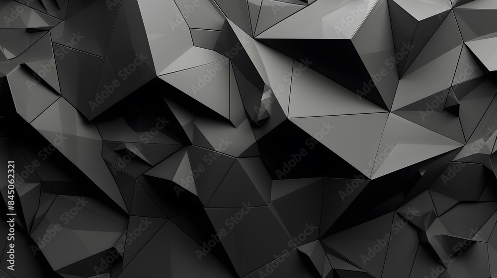 Obraz premium Modern black metal low poly backdrop.