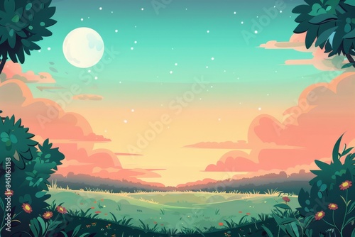 Peaceful natural scenery for calming illustration designs