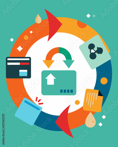 Its a frustrating cycle trying to pay off my credit card when the interest rates seem to just keep getting higher and higher.. Vector illustration