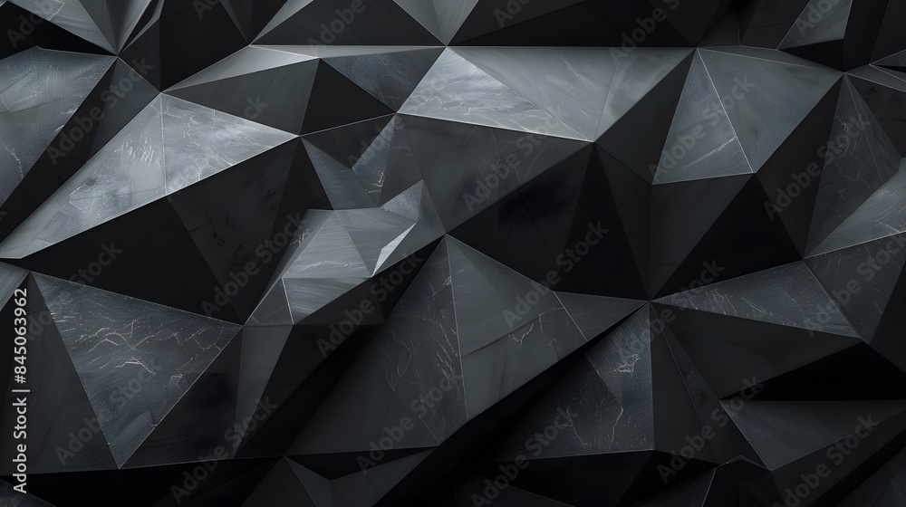Modern black metal low poly backdrop. Modern black metal low poly backdrop.