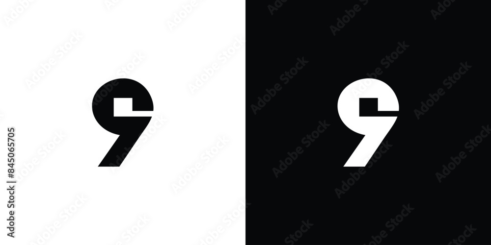 Modern and unique number 9 logo design Modern and unique number 9 logo design