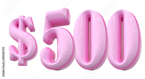 500 Dollar Number Pink © Su