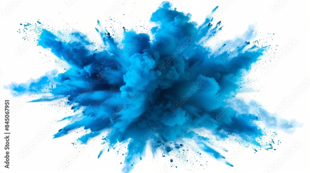 Blue color explosion isolated on white background Blue color explosion isolated on white background