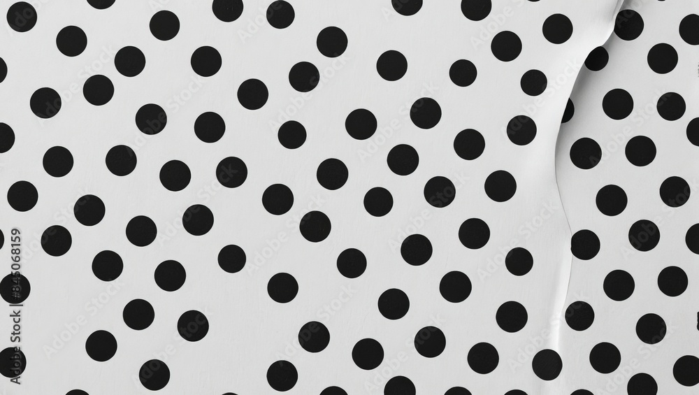 Abstract Black and White Polka Dot Pattern.