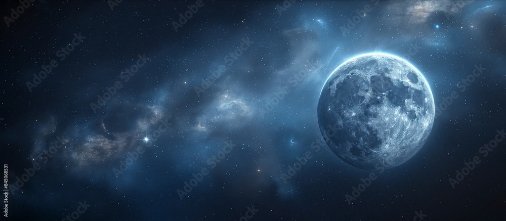 Full Moon in Starry Night Sky Full Moon in Starry Night Sky