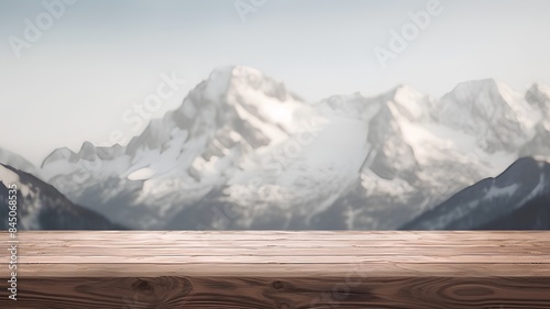 Table Top And Blur Nature of the Background. Mock Up Template © Ai
