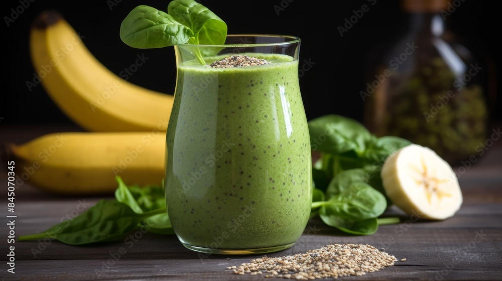 Nutritious green smoothie in glass jar with Hydrating Cucumber Mint Shake Nutritious green smoothie in glass jar with Hydrating Cucumber Mint Shake