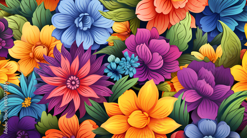 Flowers of various colors and shapes