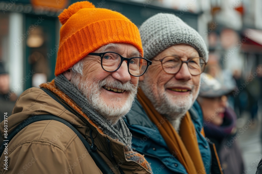 Street portrait of a senior couple in Amsterdam, Holland Street portrait of a senior couple in Amsterdam, Holland