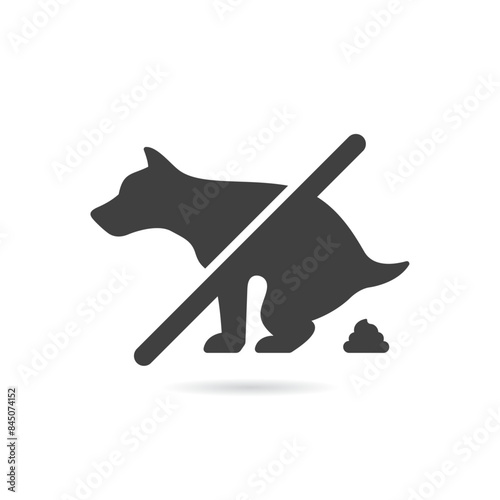 Vector Isolated No Dog Pooping Icon