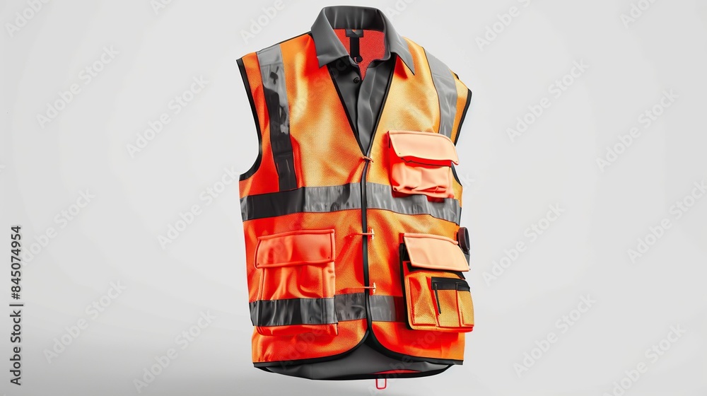 Engineer vest isolated on white background. copy space for text. Engineer vest isolated on white background. copy space for text.