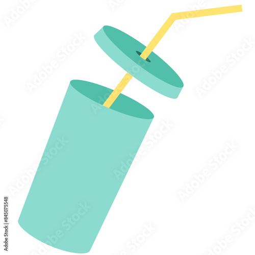 plastic cup and straw