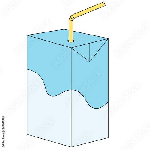 Box of milk with straw icon
