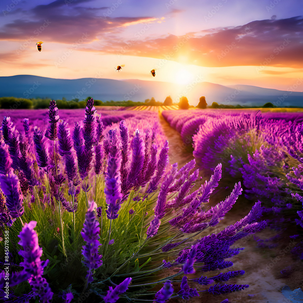 Obraz premium Sun-Kissed Lavender Fields