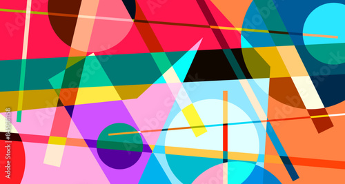 Vector colorful abstract geometric poster