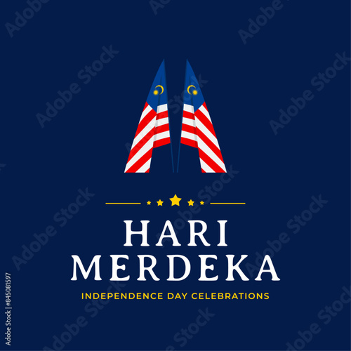 Hari merdeka  malaysia independence day celebration graphics template