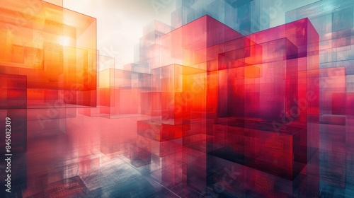 Sleek Cube Structure Overlay for Creative Visualization