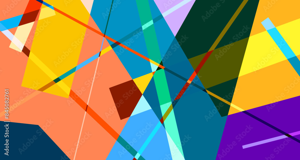 Fototapeta premium Vector colorful abstract geometric poster
