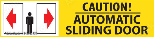 Automatic sliding door warning notice vector.eps