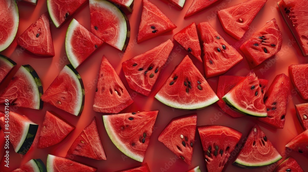 Fresh and juicy pieces of ripe red watermelon Fresh and juicy pieces of ripe red watermelon