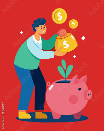 An individual decides to open a highyield savings account specifically for their emergency fund maximizing their savings potential.. Vector illustration