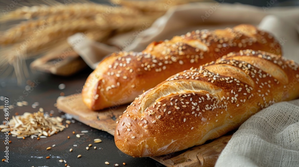Spiky fresh bread on a table Spiky fresh bread on a table