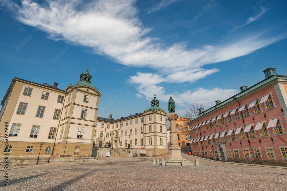 Fototapeta premium Stockholm Sweden, city skyline at Gamla Stan Riddarholmen islet