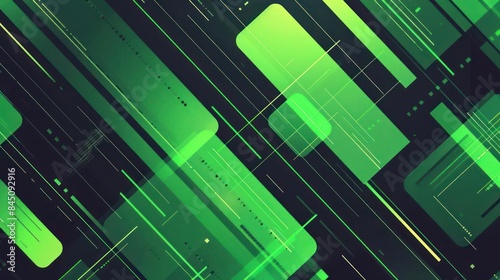 High-Resolution Neon Green Abstract Digital Art, A Futuristic Symphony of Design