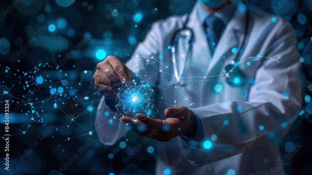 Doctor Holding a Global Network of Healthcare Doctor Holding a Global Network of Healthcare