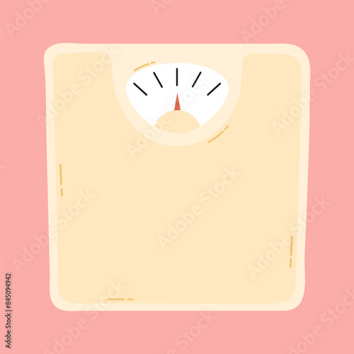 Bathroom scale top view vector illustration