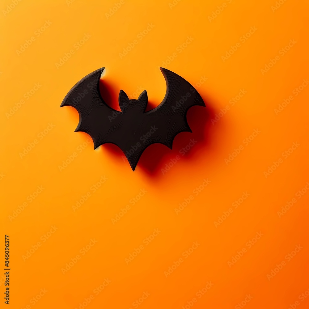 Halloween orange background with bat Halloween orange background with bat