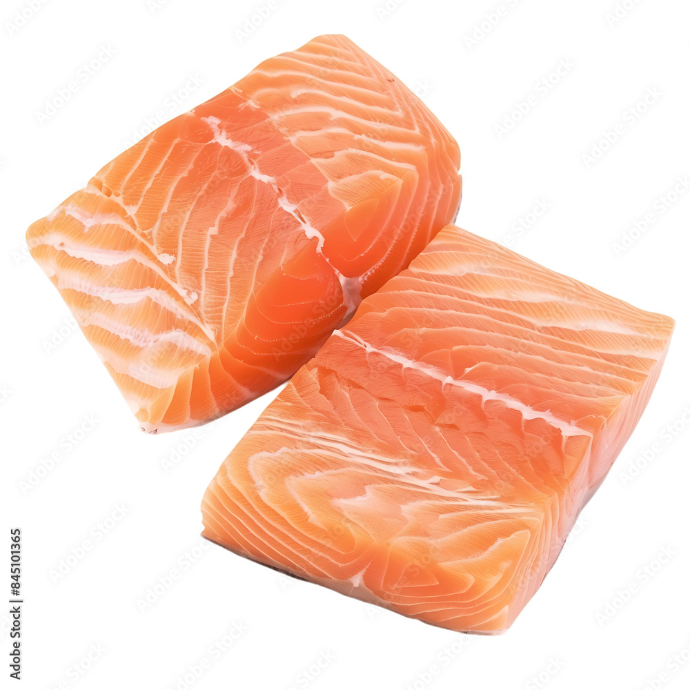 Salmon Portion on Transparent Background Salmon Portion on Transparent Background