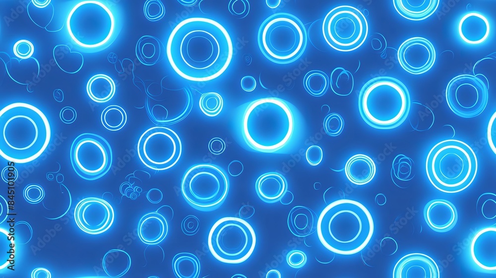 Glowing Circles - Circles that glow. Amazing seamless background, anime illustration background, printable background, aesthetic background for cover design.