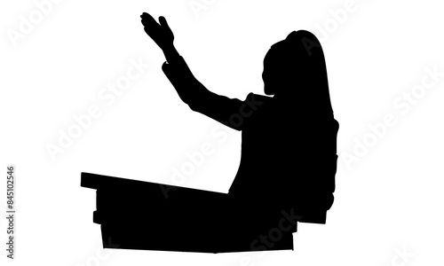 silhouette of public speaker vector illustration