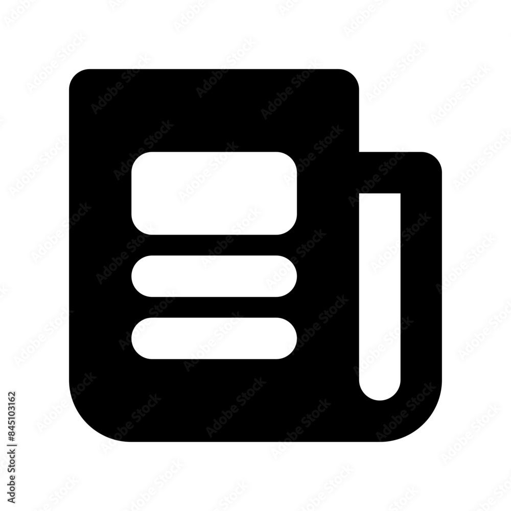 Newspaper black glyph icon 