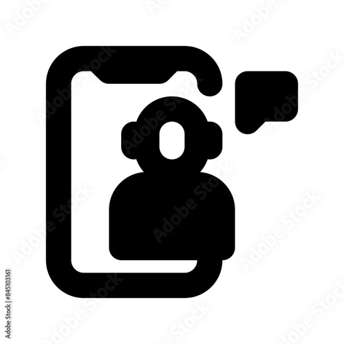 Personal Assistant black glyph icon 