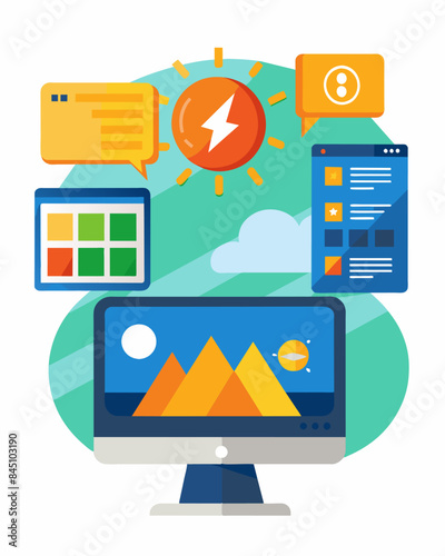 Users can receive alerts and notifications regarding any unusual changes in their solar energy production or usage.. Vector illustration