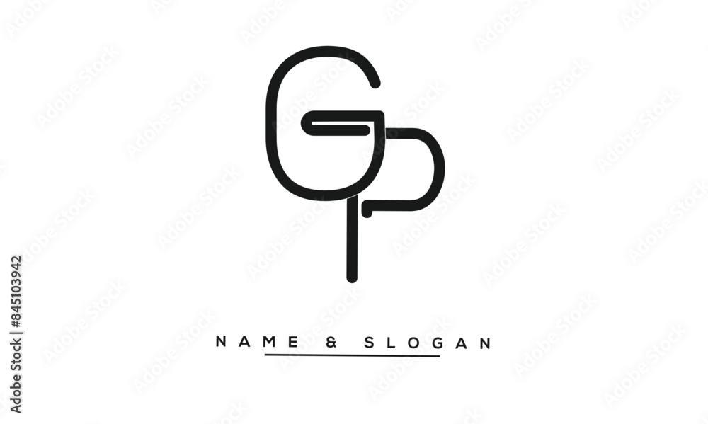 GP, PG, G, P Abstract Letters Logo Monogram GP, PG, G, P Abstract Letters Logo Monogram