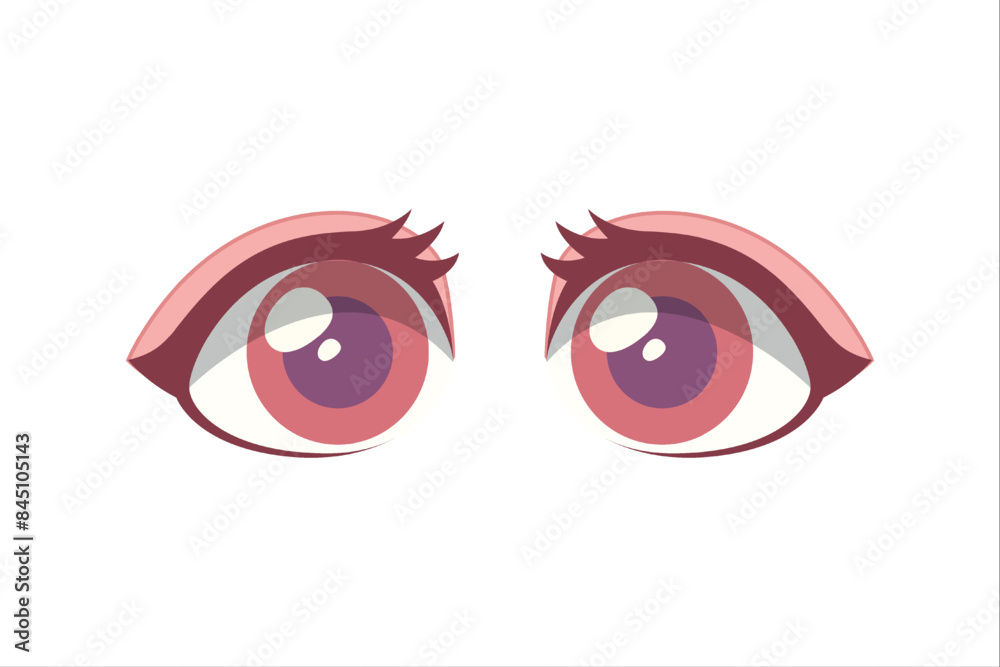 Comic Eyes Flat Sticker Design Comic Eyes Flat Sticker Design