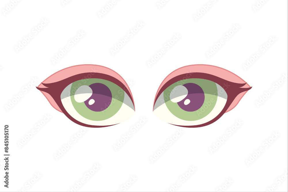 Comic Eyes Flat Sticker Design Comic Eyes Flat Sticker Design