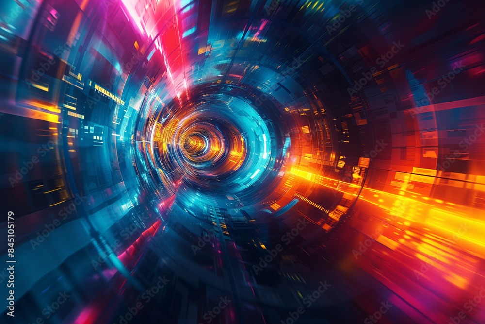 Fototapeta premium Beautiful vivid colors abstract technology futuristic background wallpaper