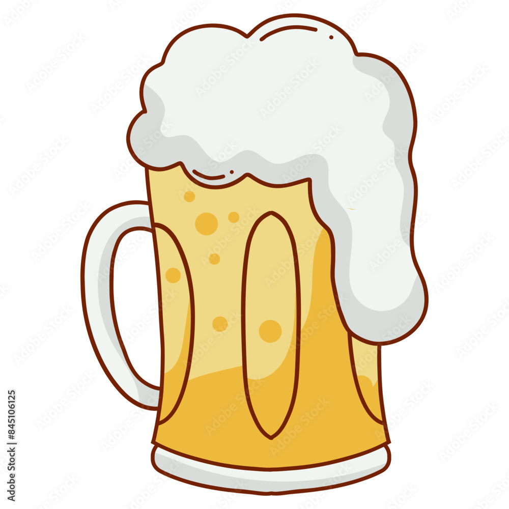 Beer Mugs Illustration with Cartoon Style. Isolated on White Background. Beer Mugs Illustration with Cartoon Style. Isolated on White Background.