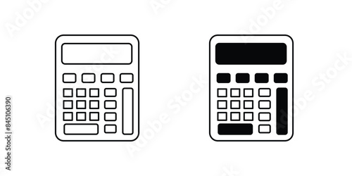 calculator icon with white background vector stock illustration