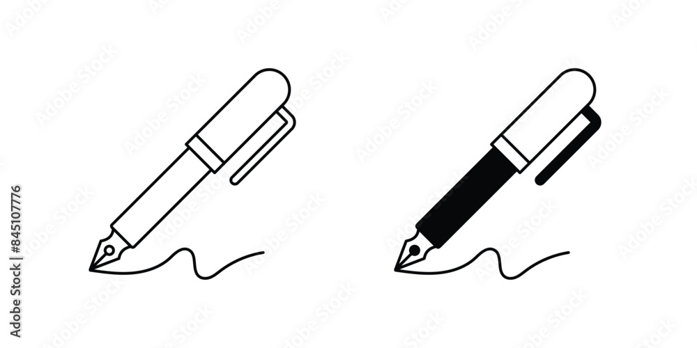 fountain pen icon with white background vector stock illustration fountain pen icon with white background vector stock illustration