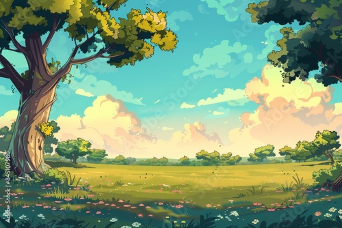 Idyllic village scenery for serene website background designs