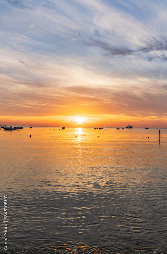 Beautiful red and orange sunrise over the sea. Beautiful red and orange sunrise over the sea.