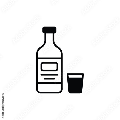 Alcoholic Drinks icon design with white background stock illustration